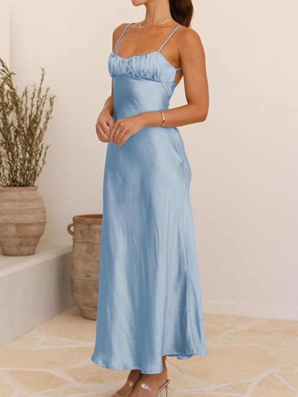Satin Spaghetti Strap Dress